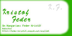 kristof feder business card